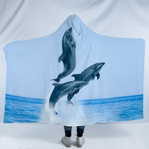 Three Jumping Dolphin SWLM3600 Hooded Blanket