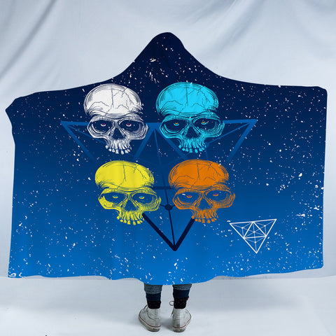 Image of Four Skull Triangle SWLM3612 Hooded Blanket