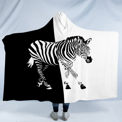 Image of B&W Zebra SWLM3648 Hooded Blanket