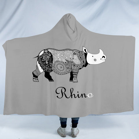 Image of B&W Aztec Rhino SWLM3657 Hooded Blanket