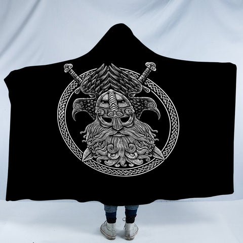 Image of Circle Eagles Warrior Metal Logo SWLM3671 Hooded Blanket