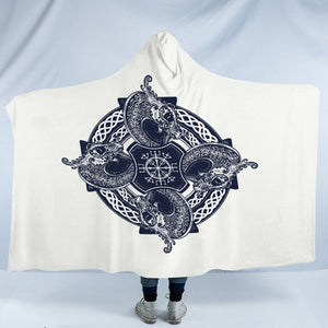 Navy Ancient Mandala SWLM3683 Hooded Blanket