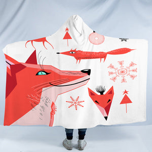 Winter Funny Shapes of Fox SWLM3688 Hooded Blanket