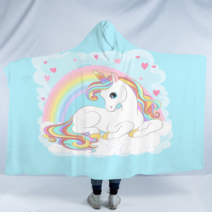 Rainbow Lovely Unicorn SWLM3690 Hooded Blanket