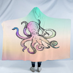 Multicolor Gradient Octopus SWLM3692 Hooded Blanket