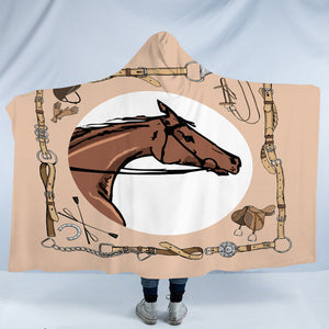 Riding Horse Draw SWLM3699 Hooded Blanket