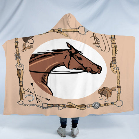 Image of Riding Horse Draw SWLM3699 Hooded Blanket