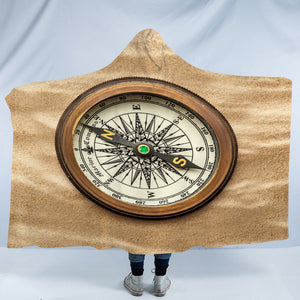 Vintage Brown Compass SWLM3704 Hooded Blanket