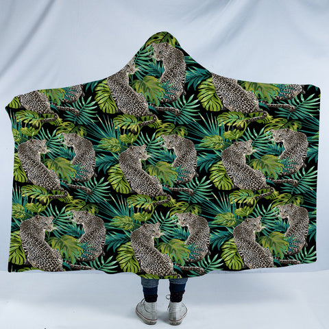 Image of Jagua Palm Leaves SWLM3738 Hooded Blanket
