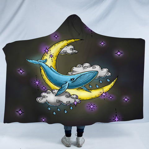 Image of Night Cloud Whale SWLM3754 Hooded Blanket