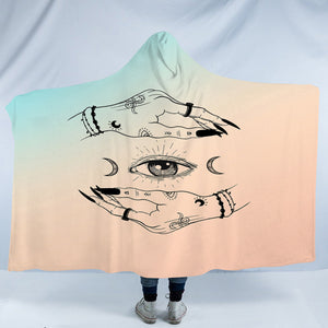 Eyes - Moon Hand Sign SWLM3756 Hooded Blanket