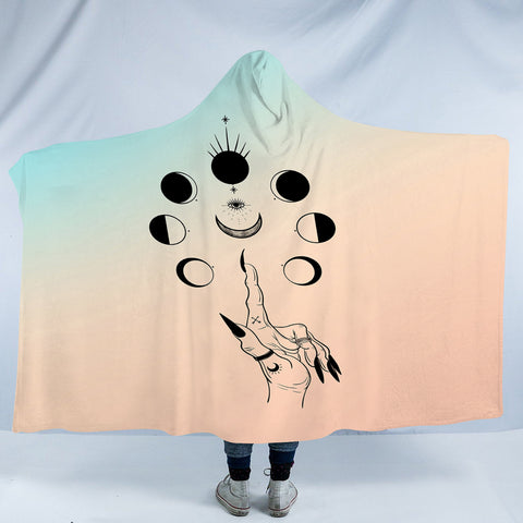 Image of Eyes - Moon Circle Bright SWLM3758 Hooded Blanket