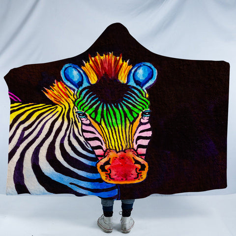 Image of RGB Color Zebra SWLM3761 Hooded Blanket