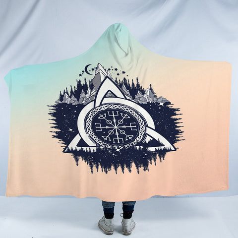 Image of Triangle Zodiac Forest SWLM3765 Hooded Blanket