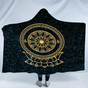Gold Metal Lotus Mandala SWLM3797 Hooded Blanket
