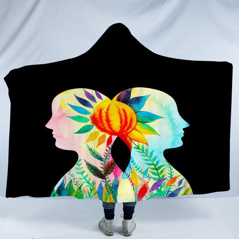 Image of Colorful Leaves Reflect Human SWLM3804 Hooded Blanket