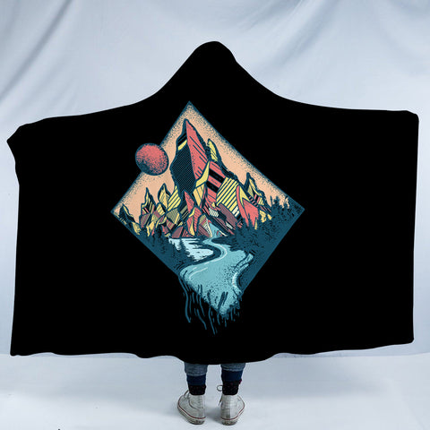 Image of Night Forest Illustration SWLM3815 Hooded Blanket