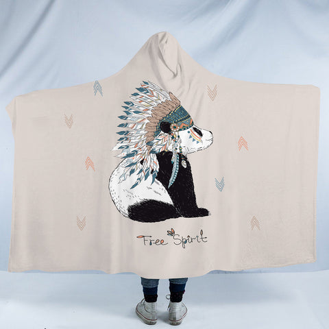 Image of Free Spirit - Bohemian Panda SWLM3816 Hooded Blanket