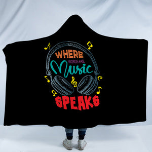 Where Music Speak - Headphone SWLM3823 Hooded Blanket