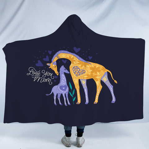 Image of Giraffe - Love you Mom SWLM3825 Hooded Blanket