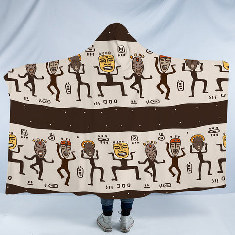 Image of Acient Human Dance SWLM3857 Hooded Blanket