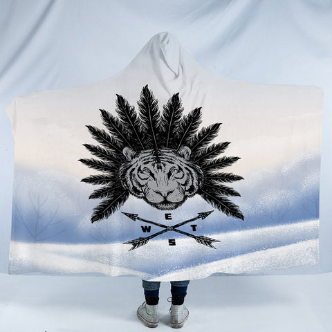 Image of Tiger Feather Arrows SWLM3859 Hooded Blanket