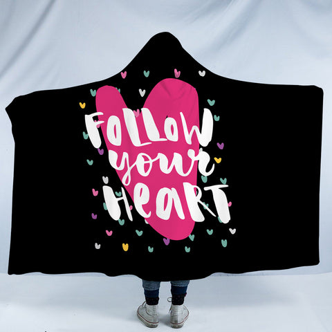 Image of Coloful Follow Your Heart SWLM3870 Hooded Blanket