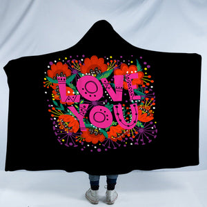 Love You Typographic SWLM3871 Hooded Blanket