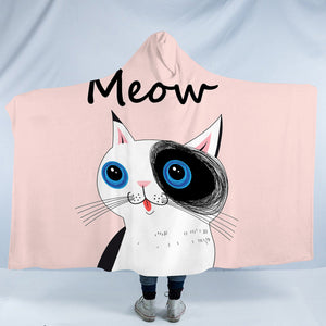 Cute Cat Meow Pink Theme SWLM3875 Hooded Blanket