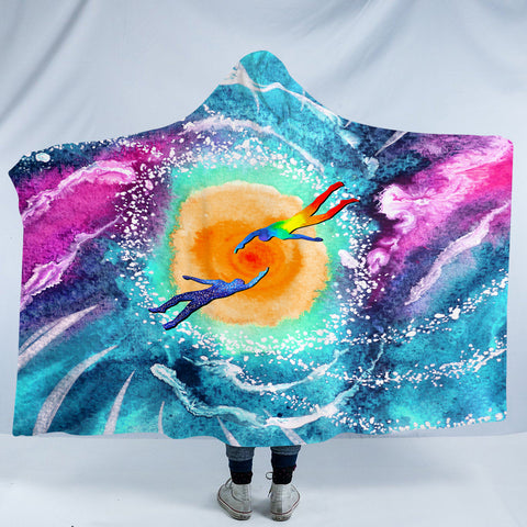 Image of Trippy Human Heat Curve SWLM3878 Hooded Blanket