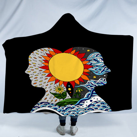 Image of Colorful Human Illustration Modern Art SWLM3879 Hooded Blanket