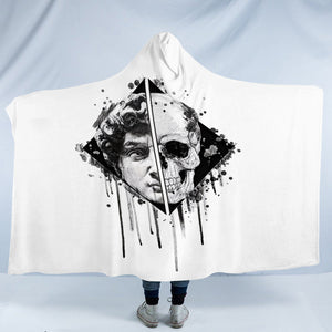 Dark Half Face Human & Skull SWLM3883 Hooded Blanket