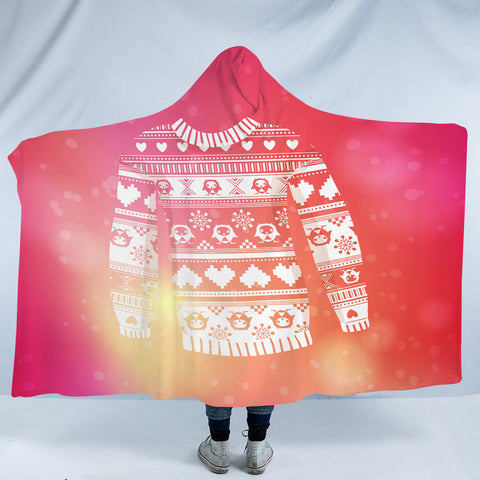 Image of Aztec Stripes Sweatshirt Pink Theme SWLM3925 Hooded Blanket