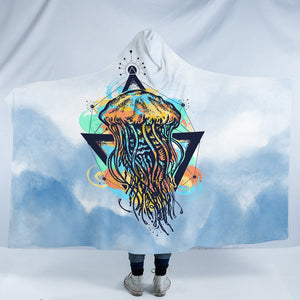 Octopus Triangle - Watercolor Pastel Theme SWLM3933 Hooded Blanket