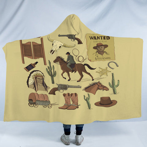 Image of Signature Vintage Cowboy SWLM4103 Hooded Blanket