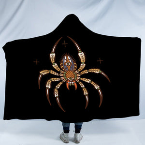 Brown Mandala Spider SWLM4104 Hooded Blanket