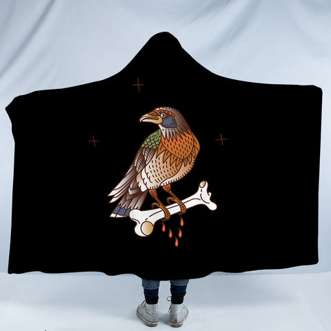 Image of Vintage Color Crows & Bone SWLM4107 Hooded Blanket