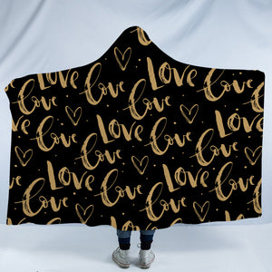 Golden Love Text SWLM4111 Hooded Blanket