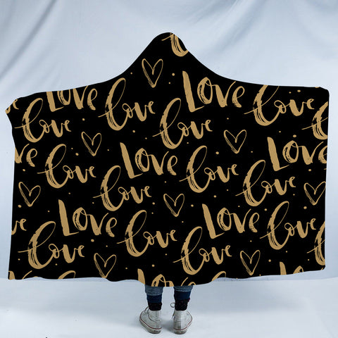 Image of Golden Love Text SWLM4111 Hooded Blanket