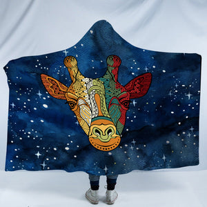 Mandala Giraffe Galaxy Theme SWLM4118 Hooded Blanket