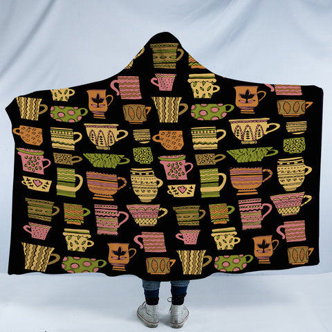 Image of Vintage Ceramic Aztec Pattern SWLM4123 Hooded Blanket