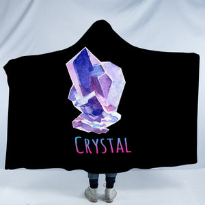 Gradient Blue Purple Geometric Crystal SWLM4126 Hooded Blanket