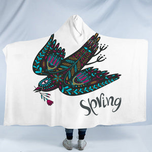 Bohemian Aztec Spring Bird SWLM4220 Hooded Blanket