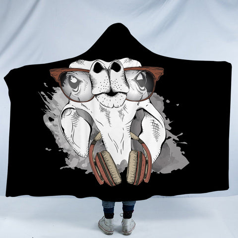 Image of Music Glasses White Parrot SWLM4223 Hooded Blanket