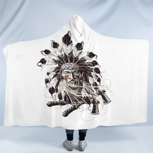 Bohemian Men Fighter SWLM4225 Hooded Blanket