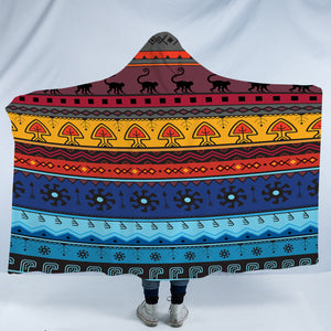 Color Aztec Stripes SWLM4228 Hooded Blanket