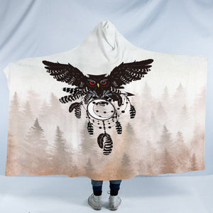 Dark Owl Dream Catcher Forest SWLM4241 Hooded Blanket