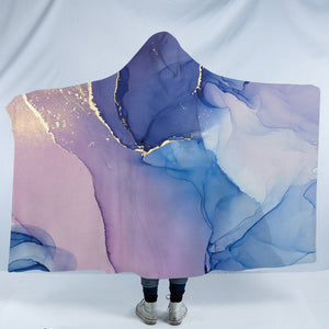 Splash Golden Blue & Purple Indigo SWLM4280 Hooded Blanket