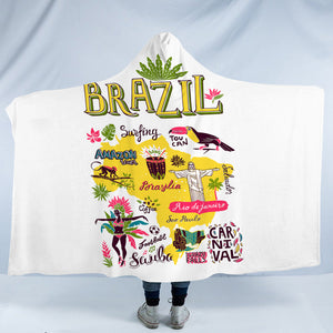 Cartoon Brazil Map Sketch SWLM4283 Hooded Blanket