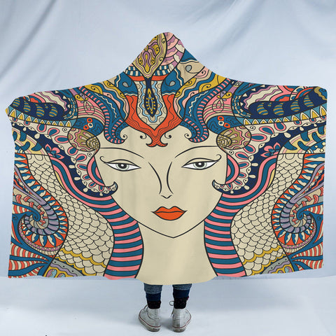 Image of Aztec Snake Lady SWLM4284 Hooded Blanket